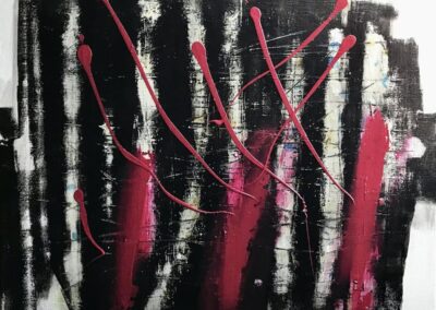 Abstraktes Acrylbild Einfach sein - Das fertige Bild bei Tageslicht aufgenommen