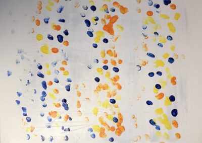Abstraktes Acrylbild Einfach sein - Farbakzente angelegt