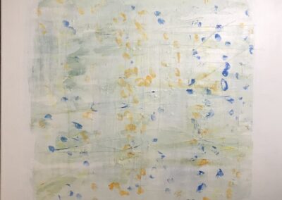 Abstraktes Acrylbild Einfach sein - weissen Rahmen darum gemalt
