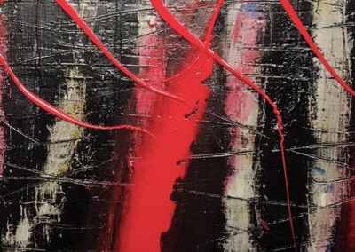 Abstraktes Acrylbild Einfach sein. Bild 3 - Detailfoto, noch nicht ganz getrocknet, mit Kunstlicht ...