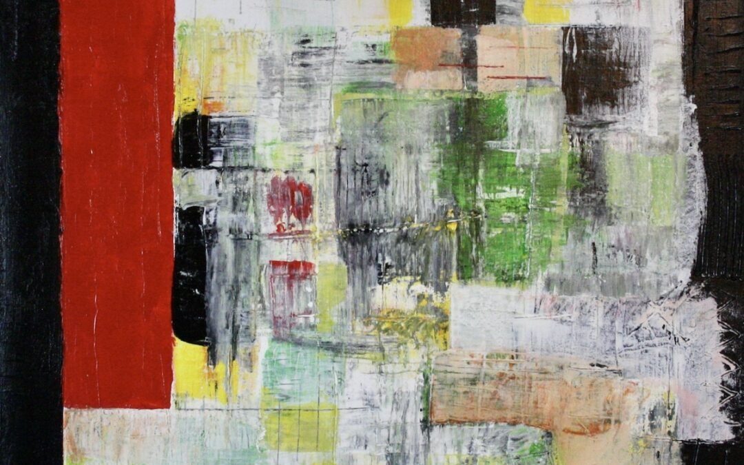 Acryl Bild #3 Roter Balken – Flächen und Felder 2