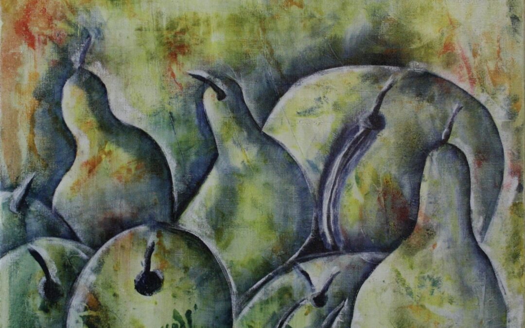Acrylbild #8: Äpfel, Birnen und Kürbisse