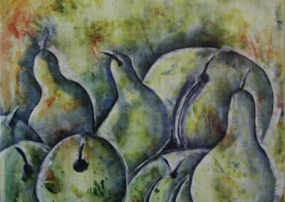 Acrylbild Äpfel, Birnen und Kürbisse - Tageslicht