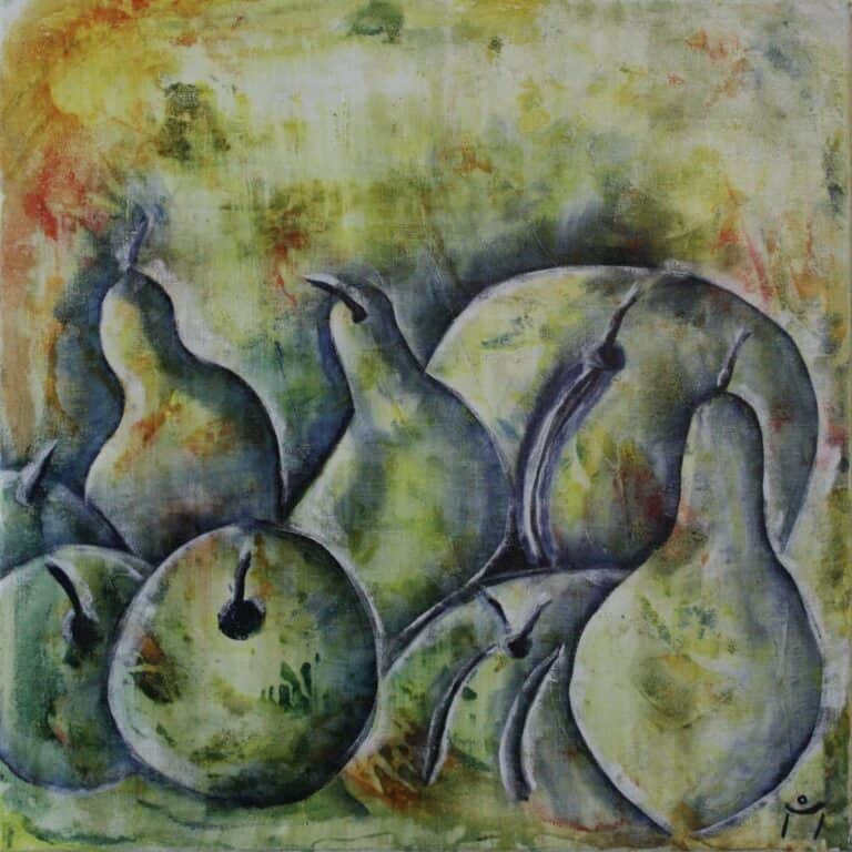Acrylbild Äpfel, Birnen und Kürbisse - Tageslicht