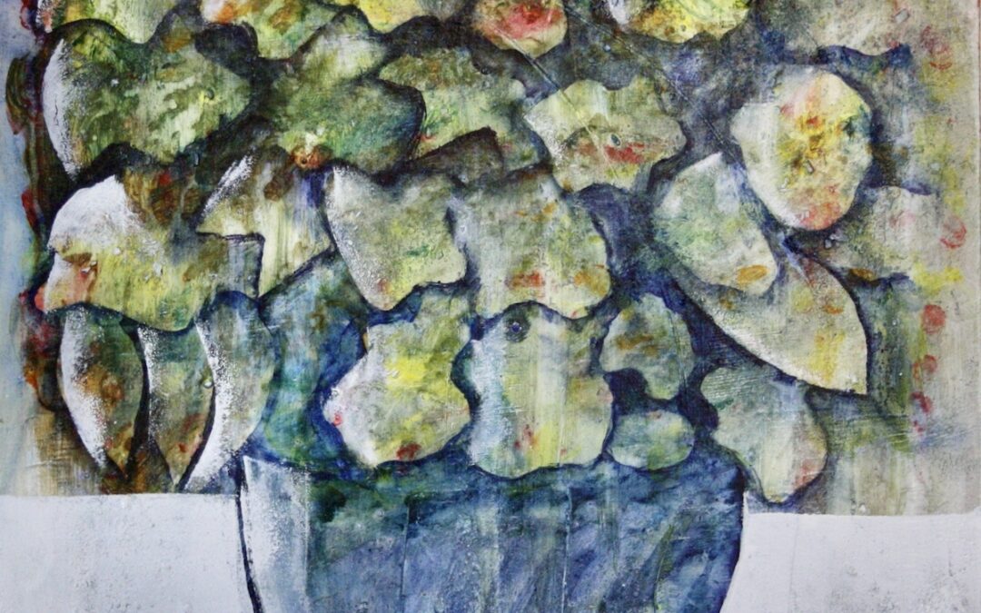 Acryl Bild #1: Rechteckblumenstrauss in Vase