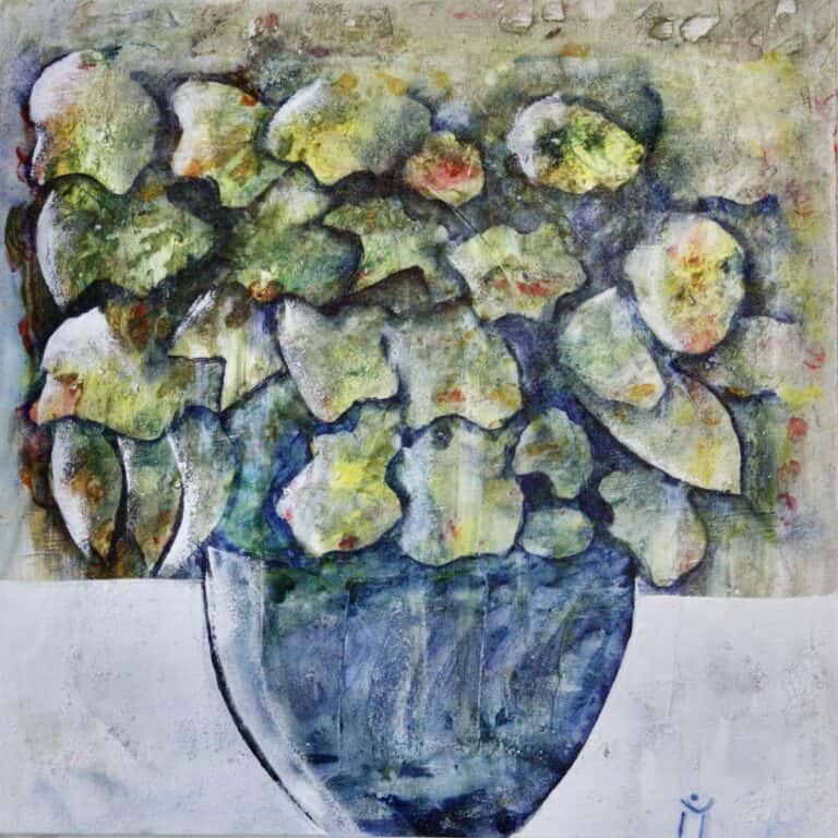 Acryl Bild Rechteckblumenstrauss in Vase