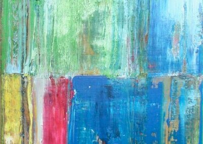 Rakel Acrylbild Two in One Detailfoto 8 - nur die gerakelte Fläche im Hochformat