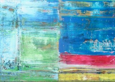 Rakel Acrylbild Two in One Detailfoto 8 - nur die gerakelte Fläche im Querformat