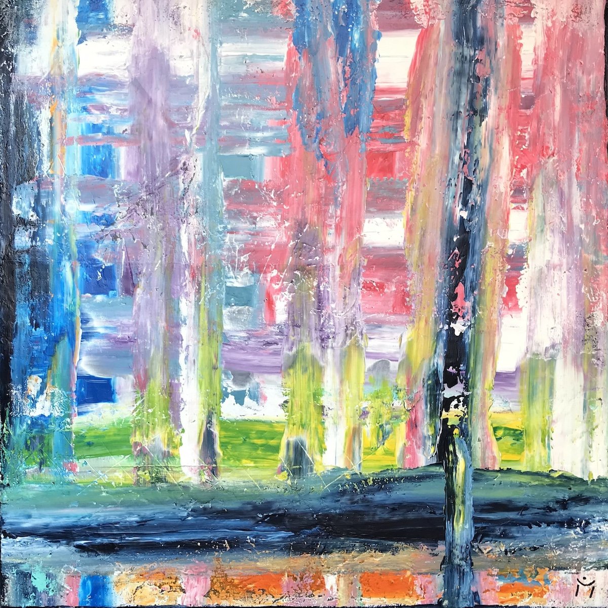 Acrylbild Gelassenheit - Das fertige Bild nun getrocknet und bei Tageslicht
