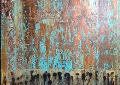 Rakel-Acrylbild Schwimmbad an der Allee - noch nass bei Kunstlicht aufgenommen