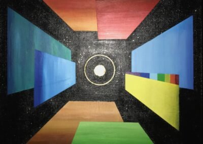 Acrylbild JETZT - dunkle Aufnahme mit besser sehbarer Orgon-Energie