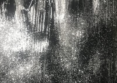 Zweiter Test: Zu viel Silber auf dem Papier. Auch nach dem Verstreichen mit einem Pinsel.