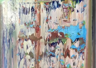 Rakel-Acrylbild Don Alfredo noch nass bei Kunstlicht aufgenommen