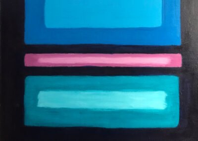 Acryl Bild BLAU - Detailfoto 5: Alle drei Felder in der Vergrößerung in der Bildmitte