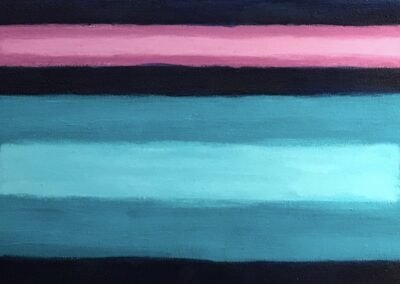 Acryl Bild BLAU - Detailfoto 7: das rote und blaugrüne Feld