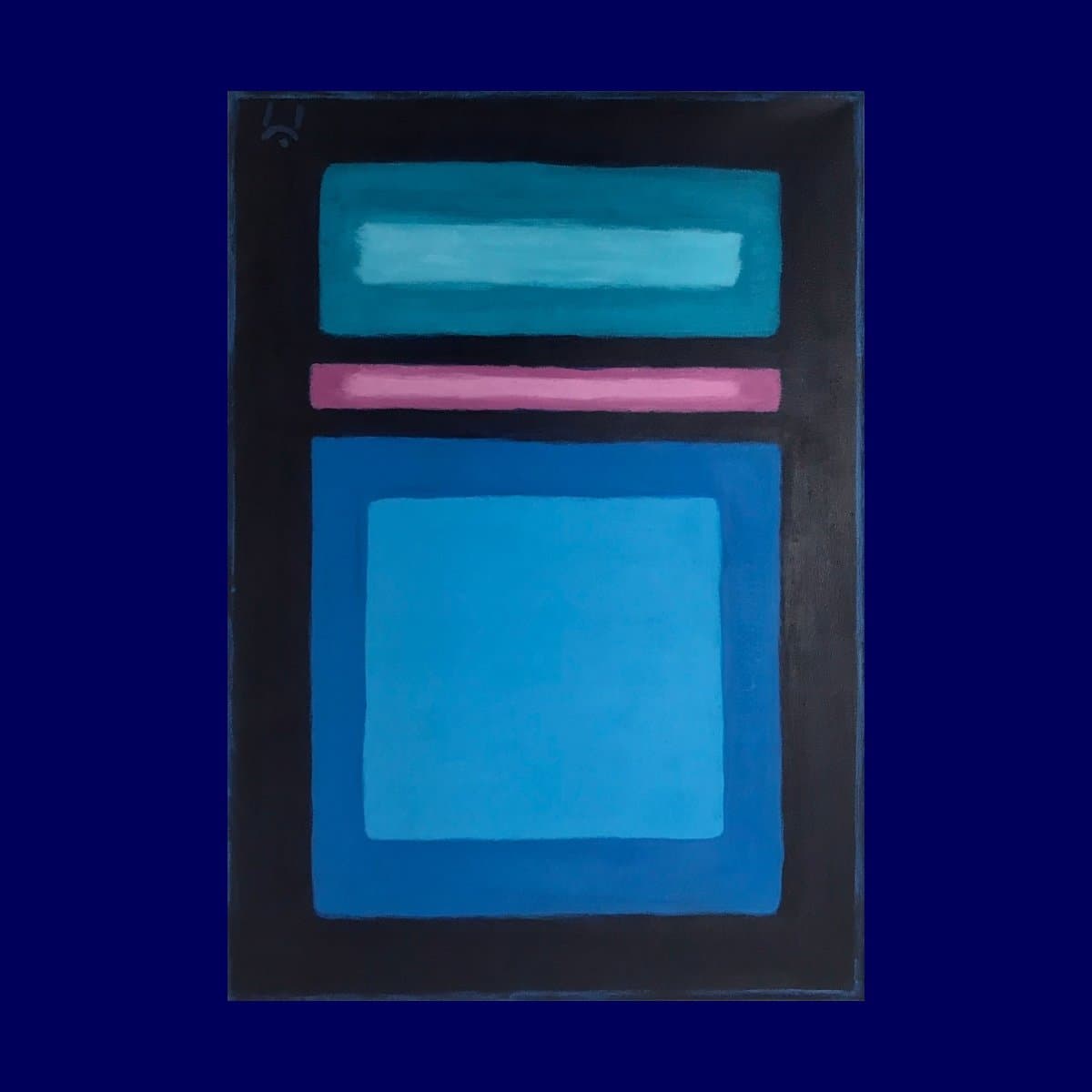 Acryl Bild BLAU - Titelbild auf den Kopf gestellt mit blauem Hintergrund