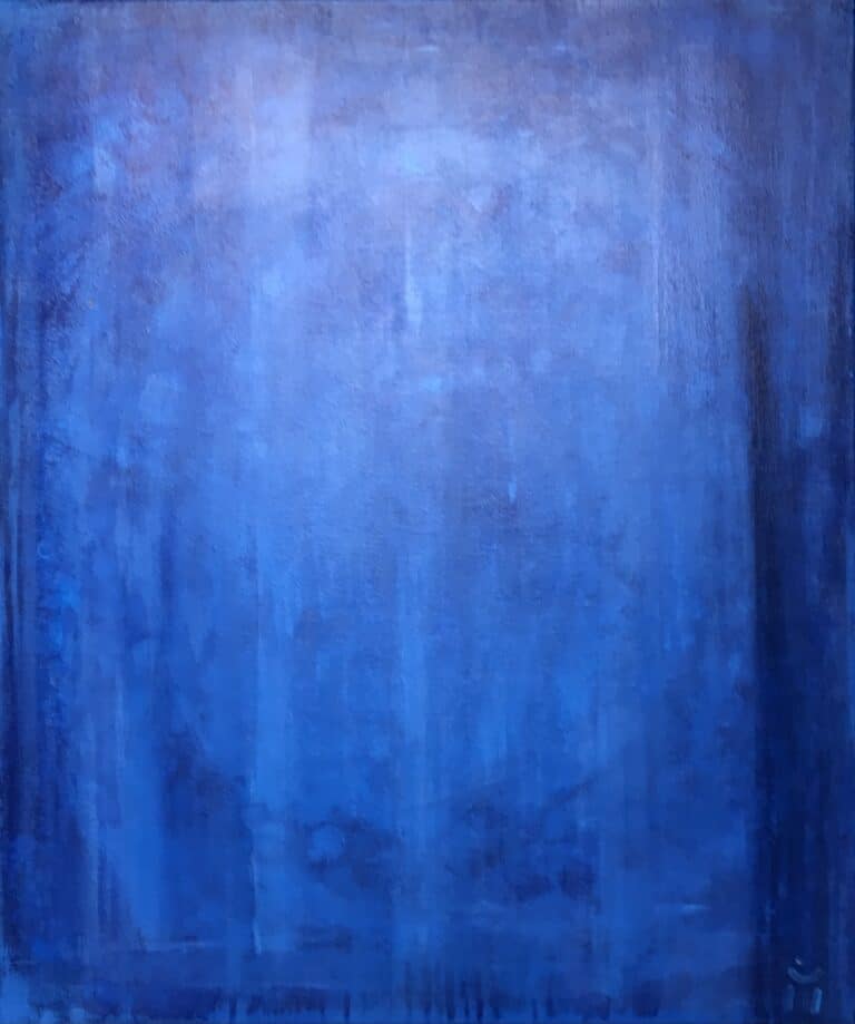 Acrylbild Resonanz der Blautöne bei Tageslicht aufgenommen - Titelbild