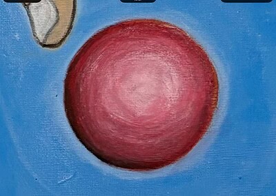 Nahaufnahme des losgelassenen Balls der rechten Hand