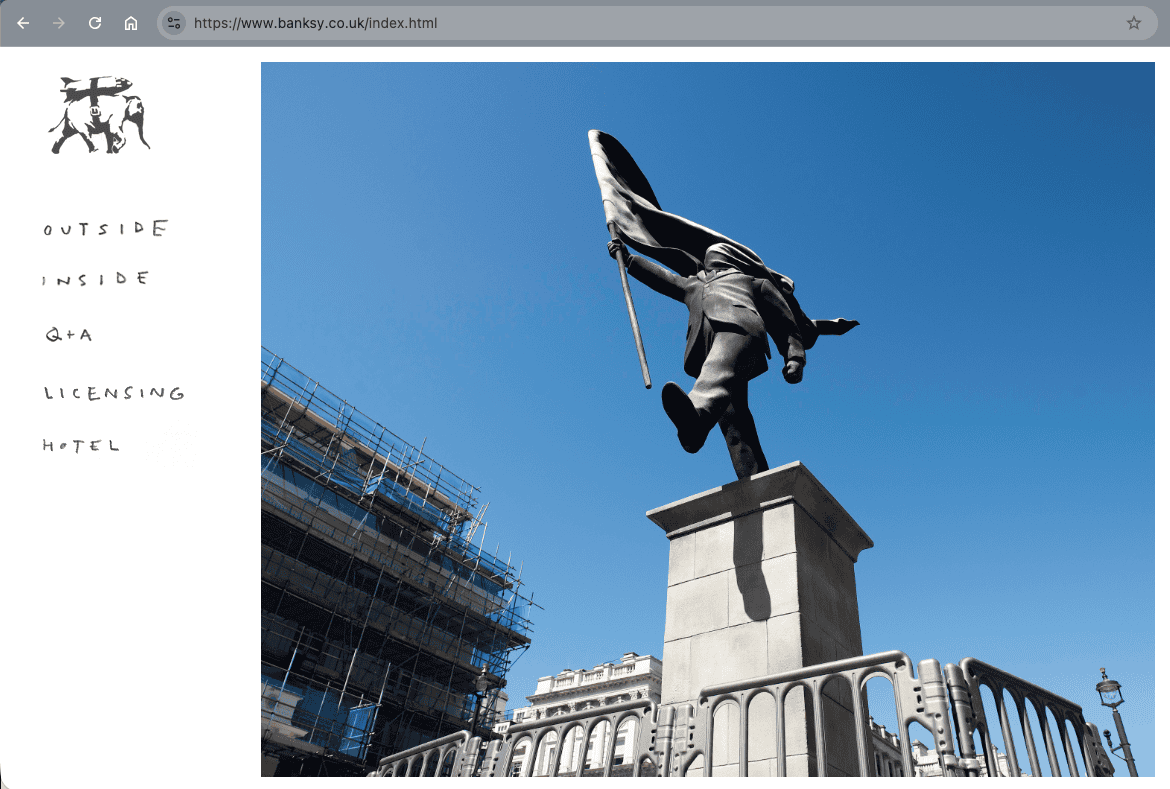 Banksy.co.uk - Screenshot der offiziellen Website