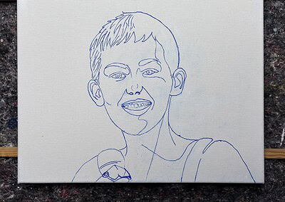 Nightbirde erste Skizze der Outlines gemalt