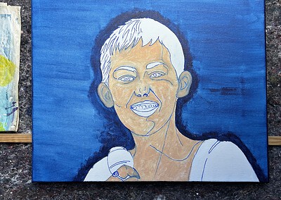 Hintergrund mit Preußisch Blau im ersten Step gemalt