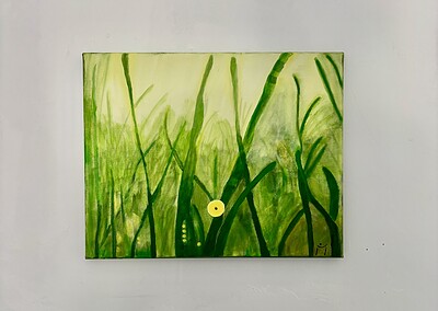 Titelbild bei Tageslicht an der Wand hängend