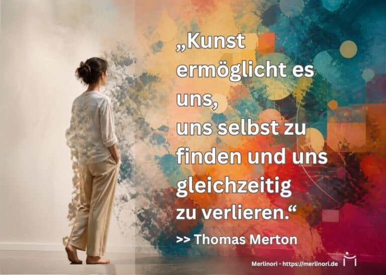 Was kann Kunst in uns bewegen? Thomas Mertons Zitat über das Finden und Verlieren des eigenen Selbst lädt zum Nachdenken über Kunst und Wahrnehmung ein.