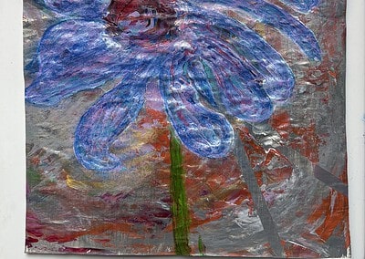 Korrekturen der Blätter mit Blau und Silber